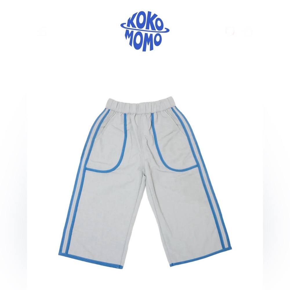 Koko Momo Red Label Kids Boys Girls Size 7T Grey and Blue Accents Pompidou Pants